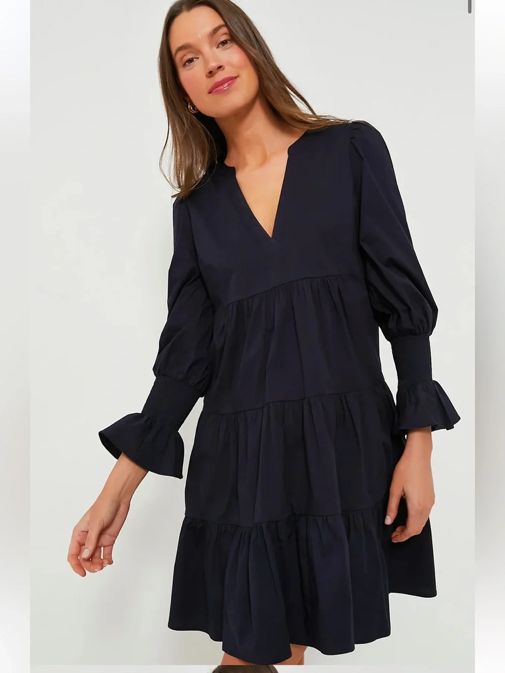 Navy Cotton Poplin Kenzo Dress Sz. S